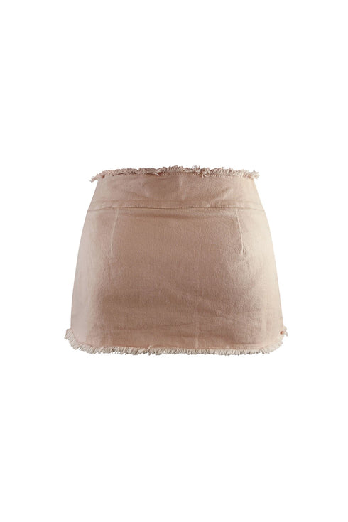 Pink Drink Pleated Denim Mini Skirt
